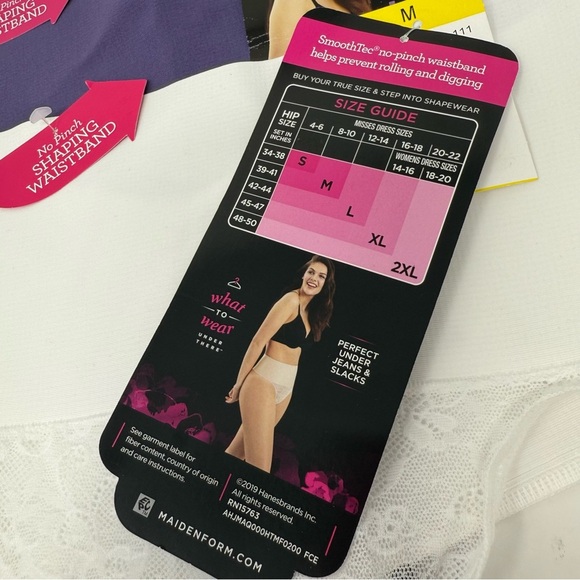 Maidenform Firm Control Shapewear Tame Your Tummy Lace Thong Size Medium 2 pair - Picture 7 of 8